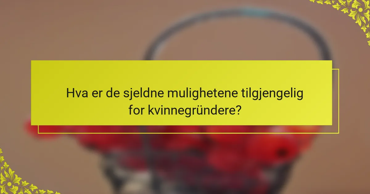 Hva er de sjeldne mulighetene tilgjengelig for kvinnegründere?