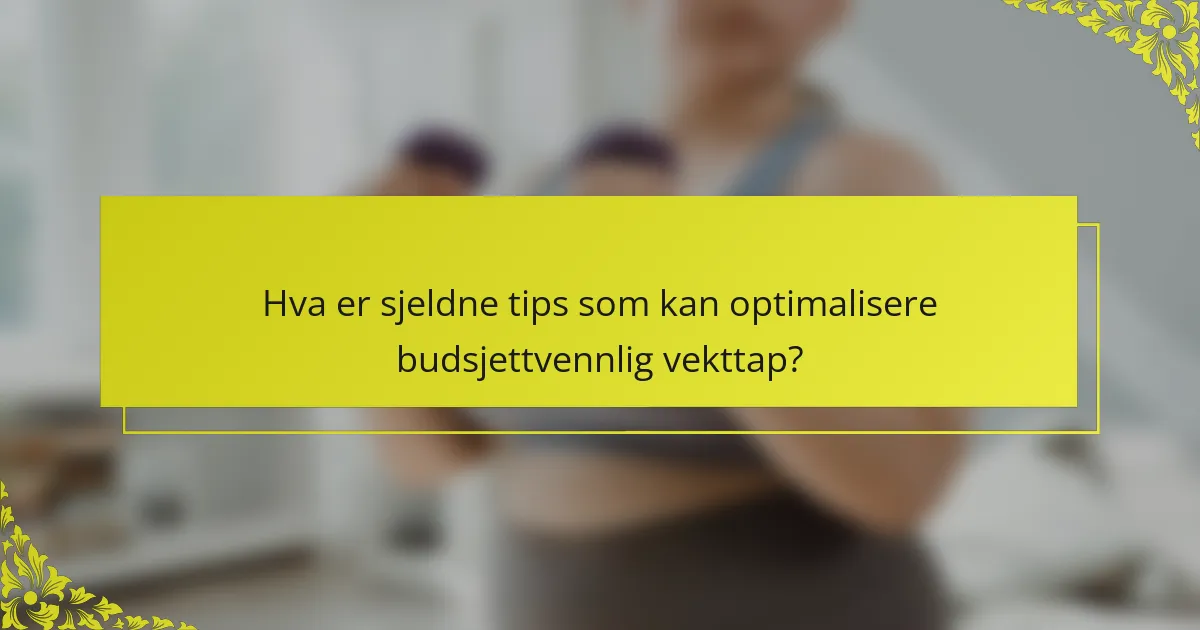 Hva er sjeldne tips som kan optimalisere budsjettvennlig vekttap?